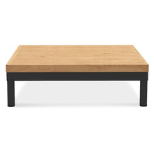 Load image into Gallery viewer, Teak topped square coffee table from the Makena collection, powder-coated aluminum frame is available in white pearl or asteroid. Natural teak top. . Maui Modern Home, Wailea HI