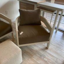 Load image into Gallery viewer, This beautiful oversized lounge chair in the perfect complement to other pieces in the Wailea Collection. Available in a teak frame or powder-coated aluminum frame (white pearl or asteroid) and a variety of fabrics. It has a fixed bottom cushion and a loose back cushion.