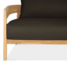 Load image into Gallery viewer, Wailea collection teak frame, 3 seat outdoor sofa, maui modern Home, Wailea, HI. Mid-century inspired outdoor furniture.