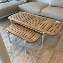 Load image into Gallery viewer, The Wailea Collection Nested Coffee Tables, Powder-coated aluminum frame and teak top.  Maui Modern Home, Wailea, HI
