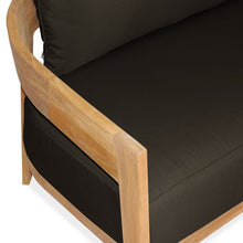 Load image into Gallery viewer, Wailea collection teak frame, 3 seat outdoor sofa, maui modern Home, Wailea, HI. Mid-century inspired outdoor furniture.