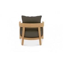 Load image into Gallery viewer, This beautiful oversized lounge chair in the perfect complement to other pieces in the Wailea Collection. Available in a teak frame or powder-coated aluminum frame (white pearl or asteroid) and a variety of fabrics. It has a fixed bottom cushion and a loose back cushion.