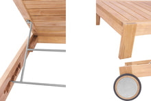 Load image into Gallery viewer, Solid teak sunlounger, adjustable back, set of wheels for easy placement, available with or without padded cushion, maui Modern Home, Wailea, HI, Brown Jordan, Glouster, barlow tyrie