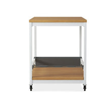 Load image into Gallery viewer, A wonderful addition to an outdoThe Makena Collection trolley is built from natural teak with a powder-coated aluminum frame. It has a removable top tray and a 4-bottle wine rack on the lower shelf.