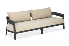 Load image into Gallery viewer, Wailea Collection, mid-century modern inspired outdoor 3 seat sofa on a powder-coated aluminum frame, Maui Modern Home, Wailea, HI