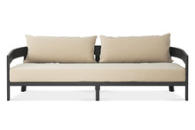 Load image into Gallery viewer, Wailea Collection, mid-century modern inspired outdoor 3 seat sofa on a powder-coated aluminum frame, Maui Modern Home, Wailea, HI