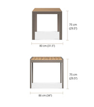 Load image into Gallery viewer, Hana Collection Dining Table, powder-coated aluminum base, teak or ceramic top, available in 2 sizes, Maui Modern Home, Wailea, HI