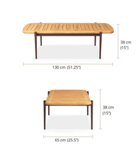 Load image into Gallery viewer, The Wailea Collection Nested Coffee Tables, Powder-coated aluminum frame and teak top. Maui Modern Home, Wailea, HI