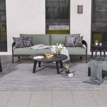Load image into Gallery viewer, Wailea Collection, mid-century modern inspired outdoor 3 seat sofa on a powder-coated aluminum frame, Maui Modern Home, Wailea, HI