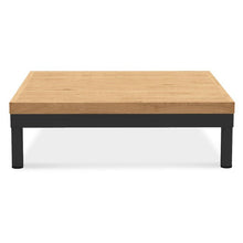 Load image into Gallery viewer, Teak topped square coffee table from the Makena collection, powder-coated aluminum frame is available in white pearl  or asteroid.  Natural teak top. . Maui Modern Home, Wailea HI 
