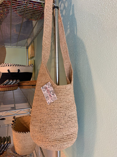 Handmade raffia crossbody bag