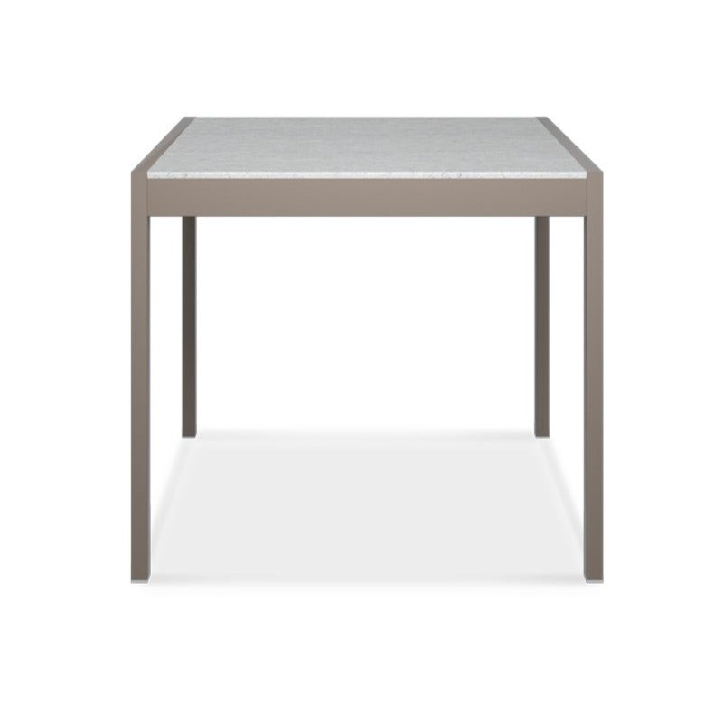 ceramic top.  The Hana Collection tables (2 sizes) take weatherproof furniture into the next level.  Top: natural teak fine-sanded or ceramic sandstone top Base: powder-coated aluminum (available in 3 colors) 