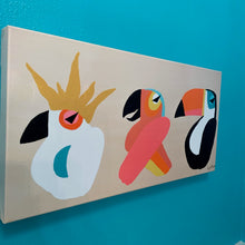 Load image into Gallery viewer, Bright colorful art print on gallery wrapped canvas by Lisa Kaw. 
