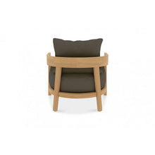 Load image into Gallery viewer, This beautiful oversized lounge chair in the perfect complement to other pieces in the Wailea Collection.  Available in a teak frame or powder-coated aluminum frame (white pearl or asteroid) and a variety of fabrics.  It has a fixed bottom cushion and a loose back cushion.
