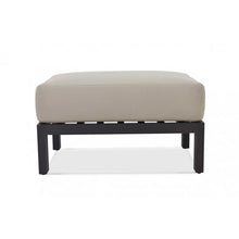 Load image into Gallery viewer, A perfect complement to the Wailea Collection lounge chair.  Available in a powder-coated aluminum frame (white pearl or asteroid) or natural sanded teak.  Price with standard fabric....but can be special ordered in a variety of fabrics. Maui Modern Home, wailea HI
