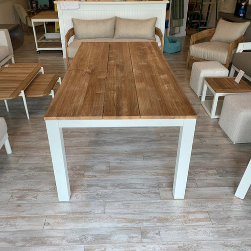 Wailea Collection Extendable Dining Table, Teak and powder-coated aluminum, Maui Modern Home, Wailea, HI, Available in 2 sizes