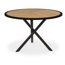 Load image into Gallery viewer, Makena Collection round dining table, powder-coated aluminum frame and teak top.  Maui Modern Home, Wailea

