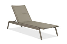 Load image into Gallery viewer, The Hana Collection sunlounger/chaise lounge chair has an Aluminum frame and padded sling seat. Maui Modern Home, Wailea, HI
