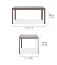 Load image into Gallery viewer, Hana Collection Dining Table, powder-coated aluminum base, teak or ceramic top, available in 2 sizes, Maui Modern Home, Wailea, HI
