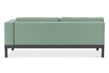 Load image into Gallery viewer, Makena Collection Sectional Sofa, Chaise and right arm facing 2 seater, powder-coated aluminum base, Sun and water safe fabrics, integrated teak tables, completely customizable.  Maui Modern Home, Wailea, HI
