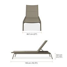 Load image into Gallery viewer, The Hana Collection sunlounger/chaise lounge chair has an Aluminum frame and padded sling seat. Maui Modern Home, Wailea, HI
