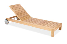 Load image into Gallery viewer, Solid teak sunlounger, adjustable back, set of wheels for easy placement, available with or without padded cushion, maui Modern Home, Wailea, HI, Brown Jordan, Glouster, barlow tyrie
